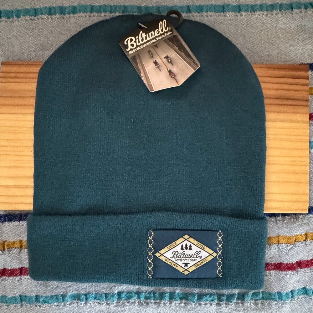 NWT Biltwell Motorcycle Stuff Beanie Cap Aqua Green OSFA